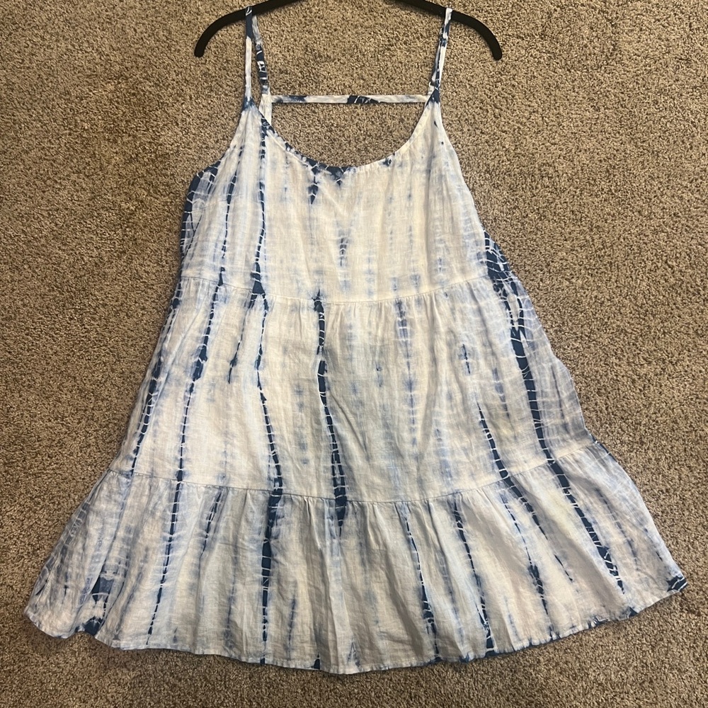 Bella Dahl Blue and White Tie-Dye Dress
